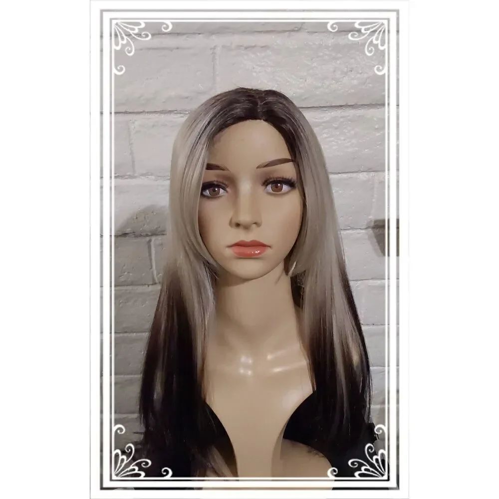 NWT~Gorgeous Silky Multi-Fiber 24" Blonde to Brown Straight Wig